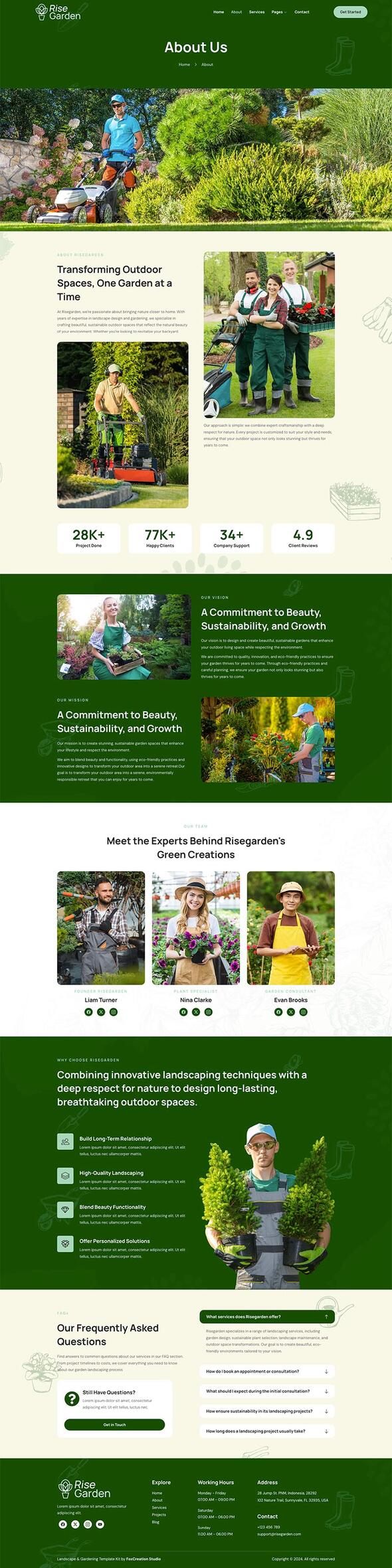 Risegarden - Landscape & Gardening Service Elementor Template Kit