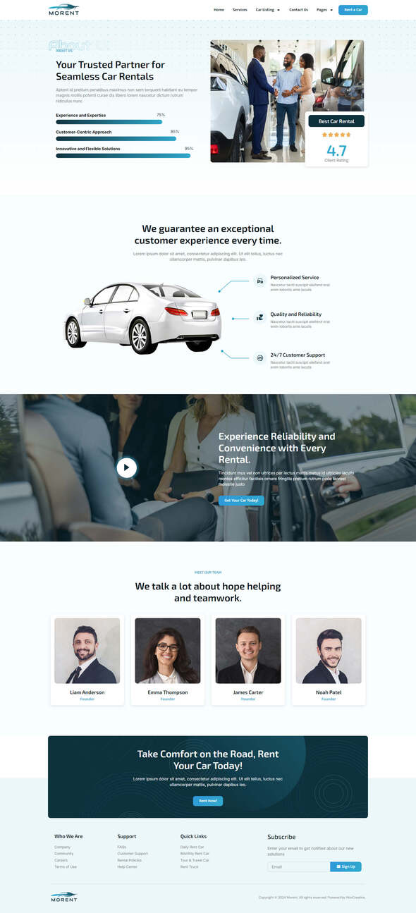 Morent - Car Rental Elementor Pro Template Kit