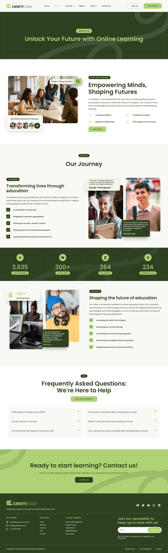 LearnEase - Online Education & E-Learning Elementor Pro Template Kit