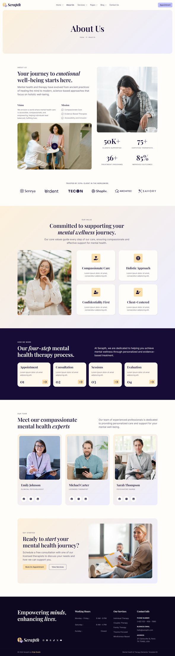 Serapth - Mental Health & Therapy Elementor Template Kit