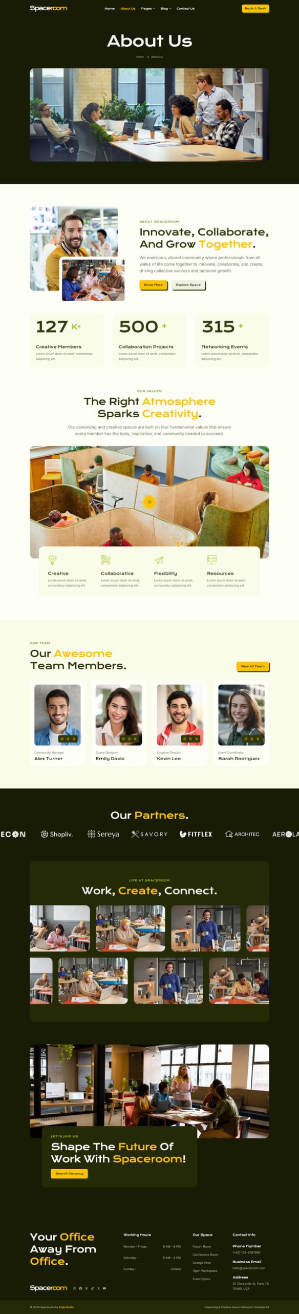 Spaceroom - Coworking & Creative Space Elementor Template Kit listing image