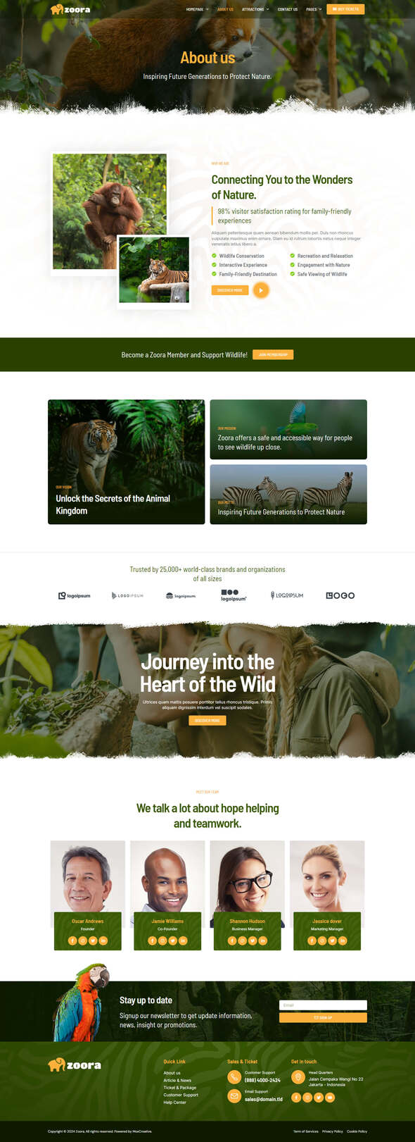 Zoora - Safari & Zoo Elementor Pro Template Kit