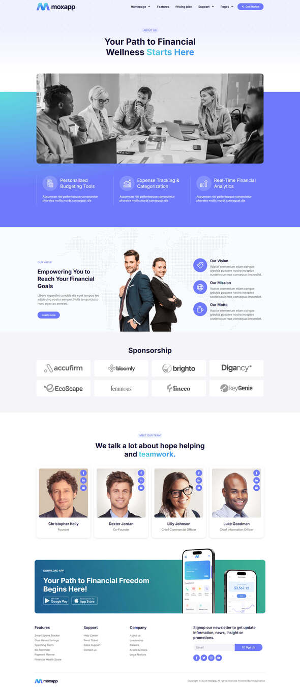 MoxApp - Mobile App & Fintech Startup Elementor Pro Template Kit