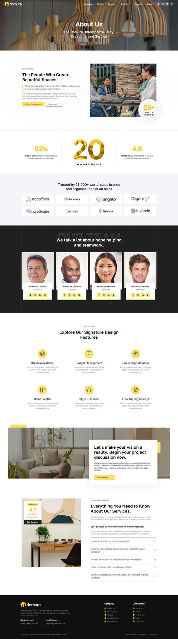 Domura - Interior Design & Architecture Elementor Pro Template Kit