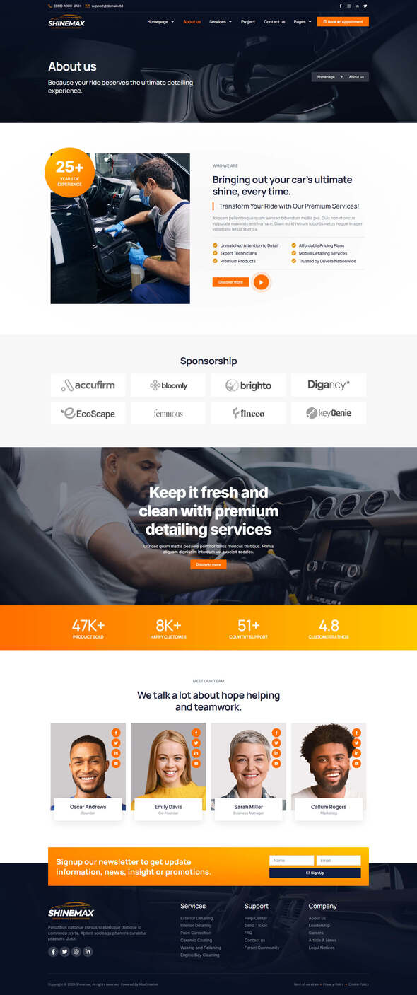 ShineMax - Car Detailing & Repair Services Elementor Pro Template Kit