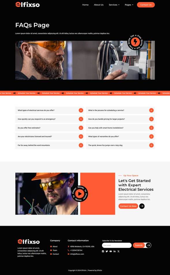 Elfixso - Electrical Installation & Maintenance Service Elementor Template Kit