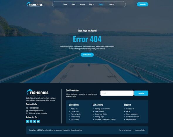 Fisheries - Fishing & Hunting Club Elementor Template Kit