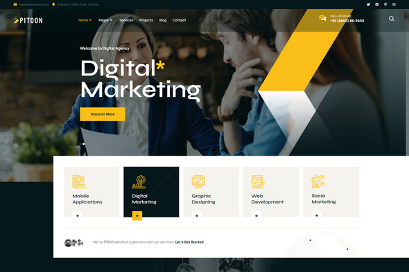 Pitoon - Creative Digital Agency Elementor Template Kit