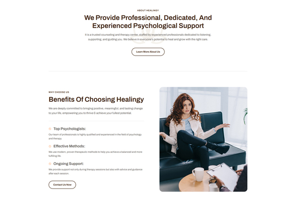 Healingy - Therapy & Counseling Psychologist Template Kit