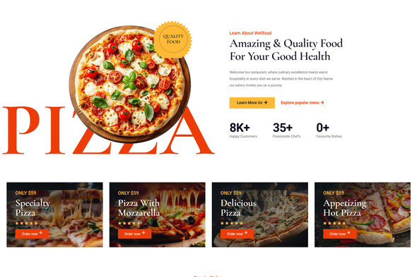 Wellfood - Fast Food & Restaurant Elementor Pro Template Kit