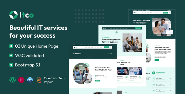 Itco - IT Solutions & Services WordPress Theme product preview