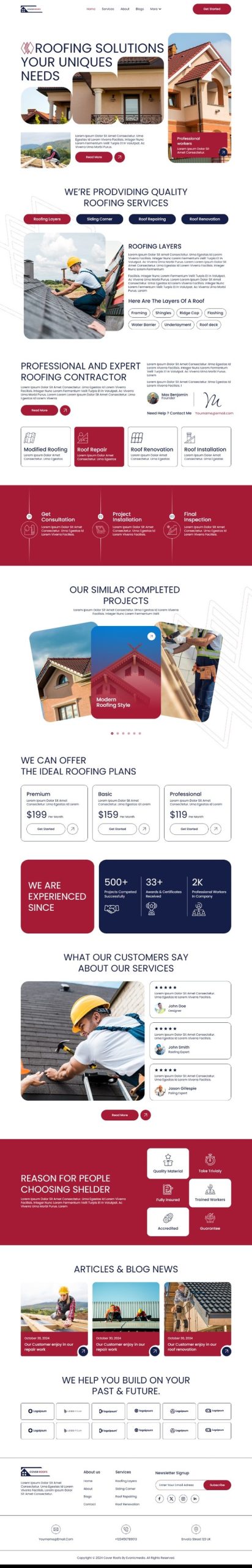 Coverroofs - Roofing Services Elementor Template Kit
