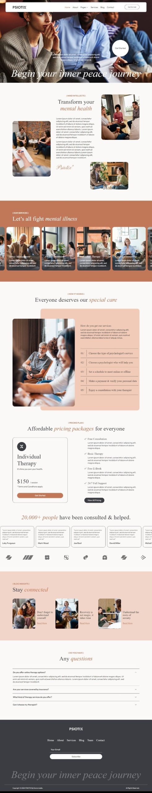 Psiotix - Psychologist & Hypnotherapy Elementor Templates