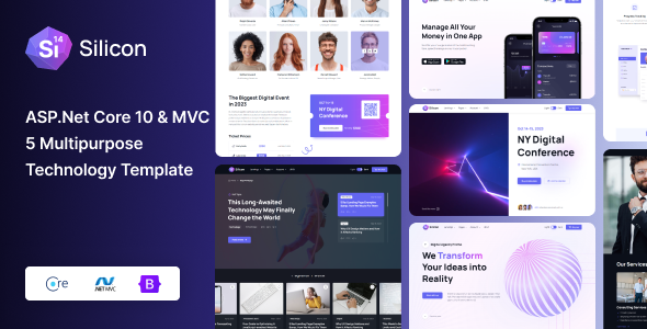 Silicon - ASP.Net Core 10 & MVC 5 Business & Technology Template
