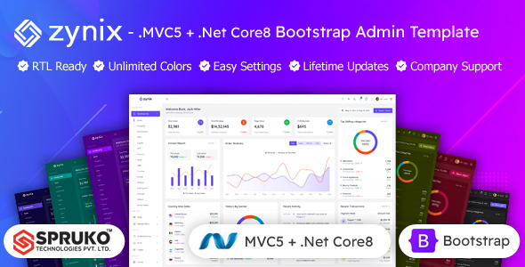 Zynix - MVC Dotnet Core Bootstrap Web Admin Panel Template