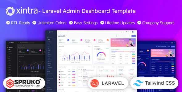 Xintra - Laravel Admin Dashboard Tailwind CSS Template