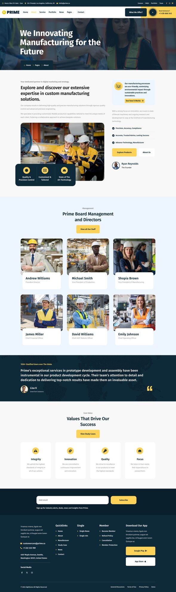 Prime - Industrial & Manufacturing Elementor Template Kit