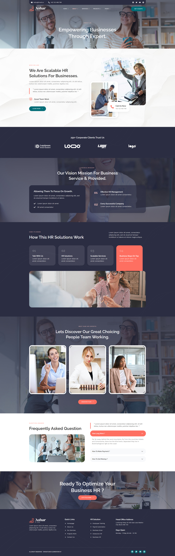 Auhar - Corporate HR Solutions Elementor Template Kit