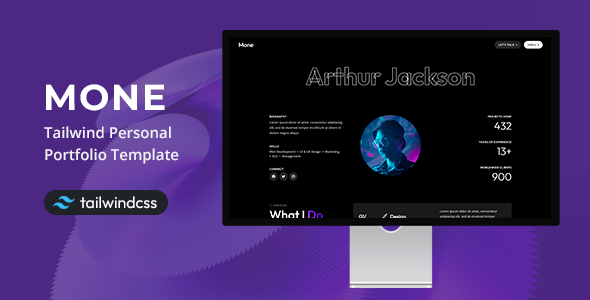 Mone - Tailwind Personal Portfolio Template listing image