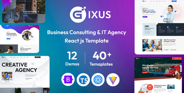 Gixus - Multipurpose React JS Template product preview