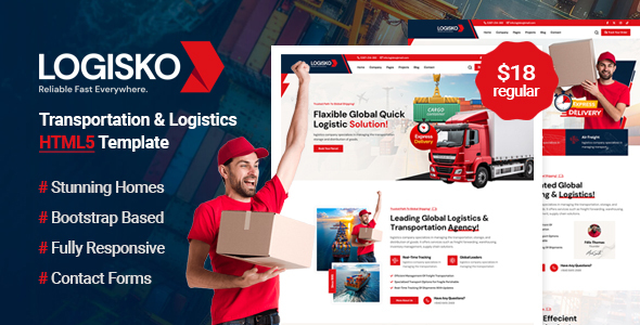 Logisko - Transportation and Logistics HTML5 Template product preview
