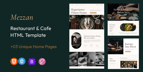 Mezzan | Restaurant & Cafe HTML Template