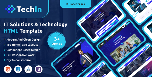 Preview image for Techin – IT Services and Technology HTML Template