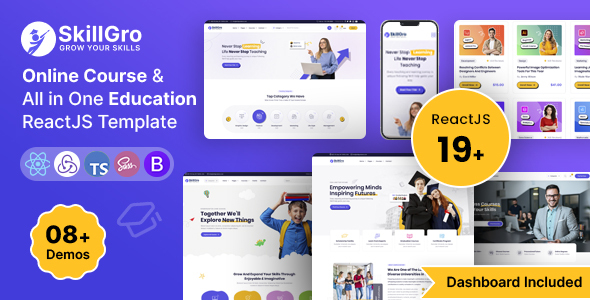 SkillGro - Online Courses & Education React JS Template