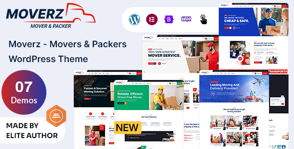 Product preview supplied for Moverz – Movers & Packers WordPress Theme