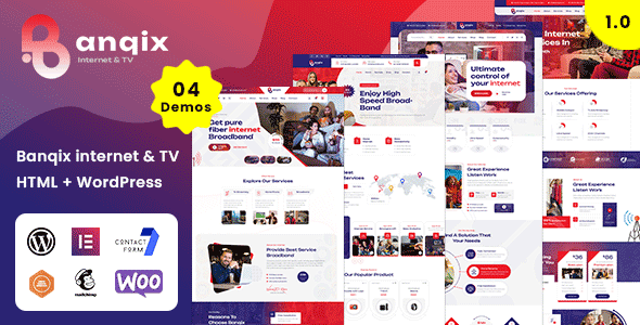 Banqix - Internet and TV Provider WordPress Theme