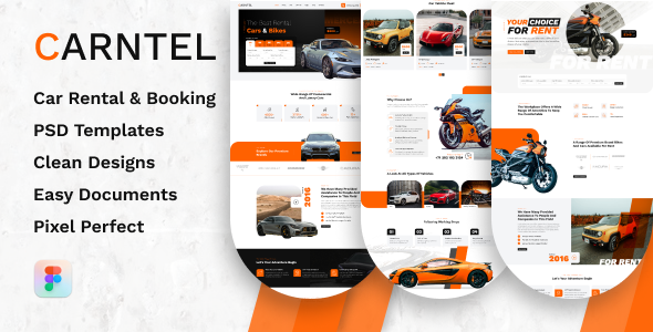 Product preview supplied for Carntel – Car Rental & Booking Figma Template
