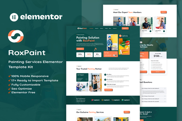 RoxPaint - Painting Services Elementor Template Kit