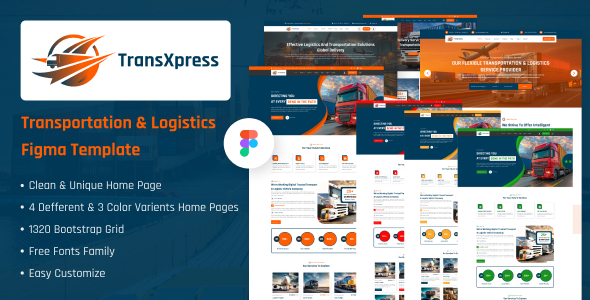 TransXpress - Transportation & Logistics Figma Template