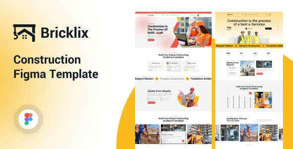 Bricklix - Modern Construction & Building Figma Template