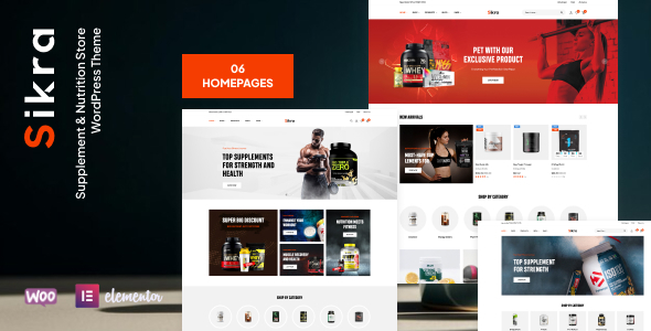 Sikra – Supplement & Nutrition Store WordPress Theme with AI