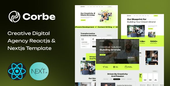 Corbe - Creative Digital Agency Reactjs & Nextjs Template