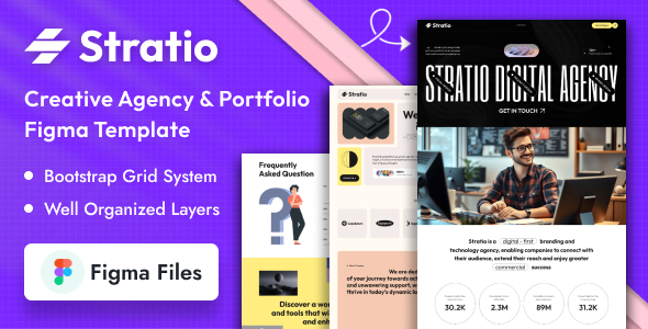 Stratio – Creative Agency & Portfolio Figma Template