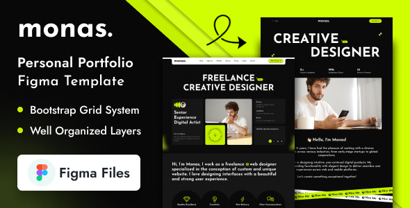 Monas - Personal Portfolio Figma Template