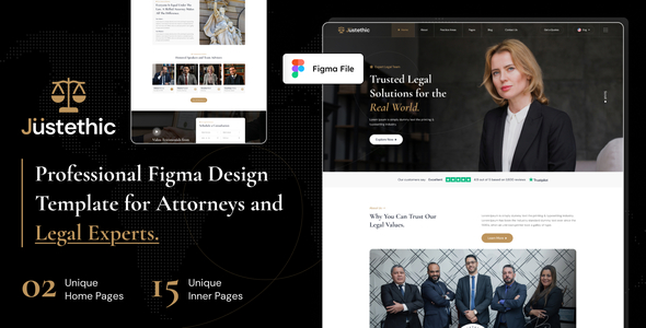 Justethic - Attorney & Lawyer Figma Template