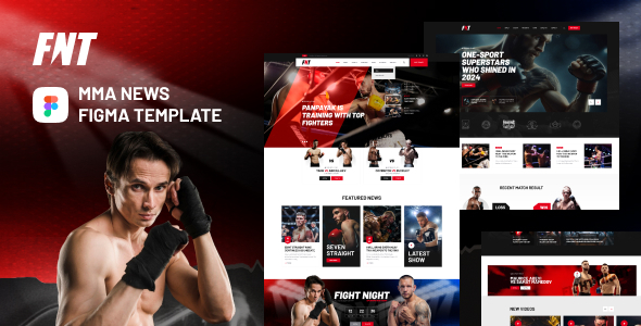 FNT - MMA Promotion & News Figma Template listing image
