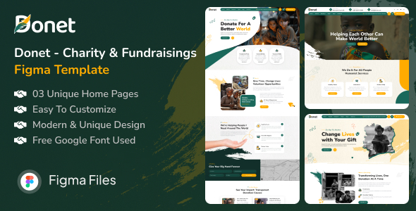 Donet – Charity & Fundraising Figma Template