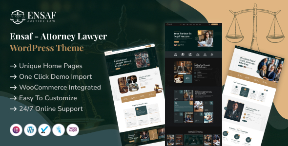 Ensaf - Attorney Lawyer WordPress Theme