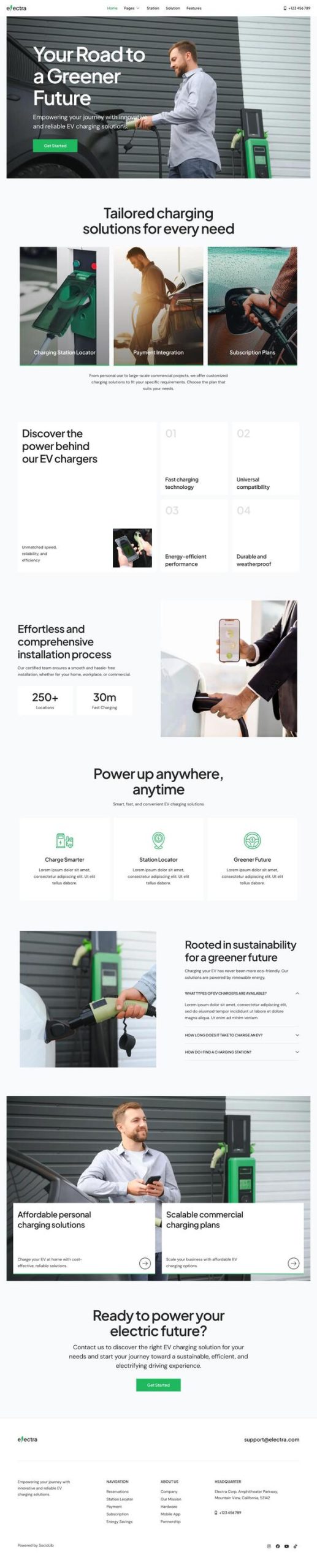 Electra - EV Charging Station Elementor Template Kit