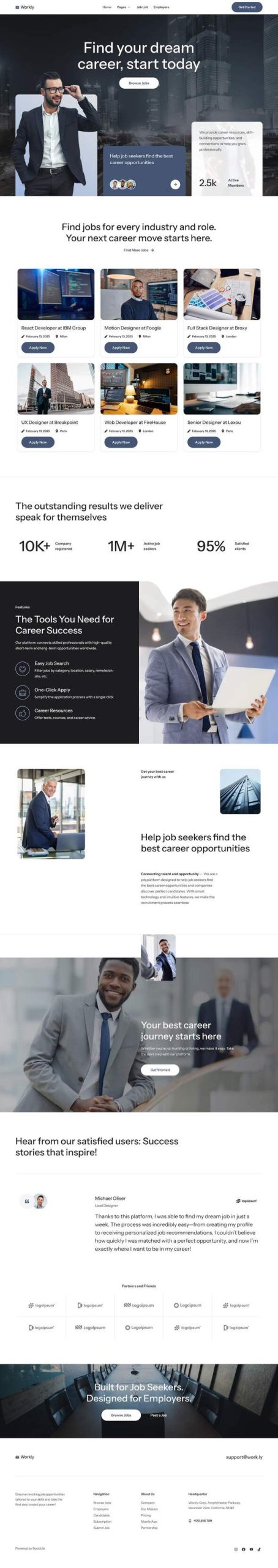 Workly - Job Listing & Career Recruitment Elementor Template Kit