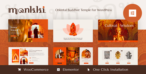 Monkki - Oriental Buddhist Temple Elementor Pro Template Kit