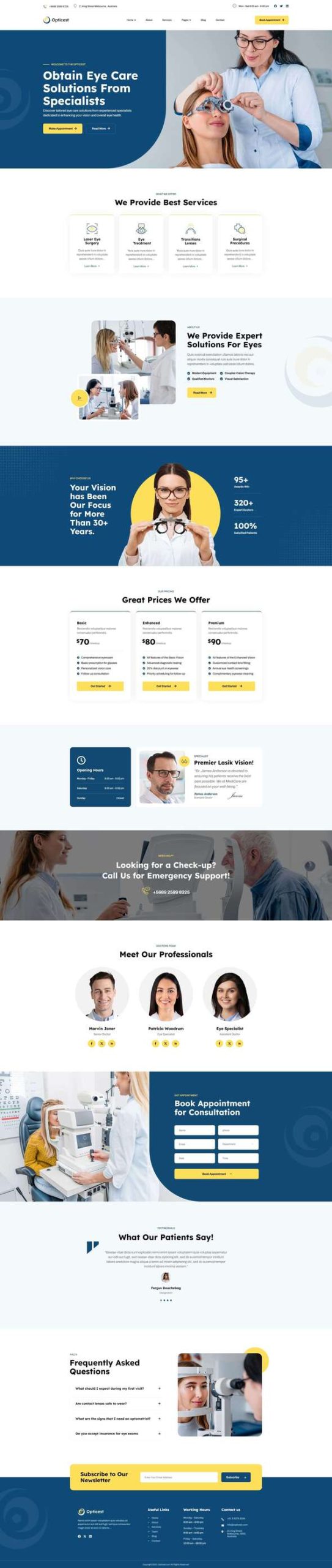 Opticest - Optometrist & Eyecare Elementor Template Kit