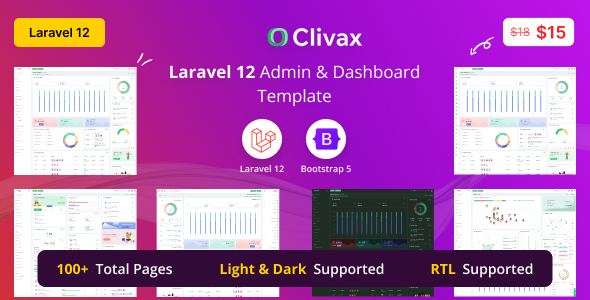 Clivax - Laravel 12 Admin & Dashboard Template