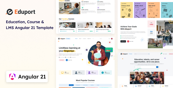Eduport - Angular 21 LMS, Education and Course Template