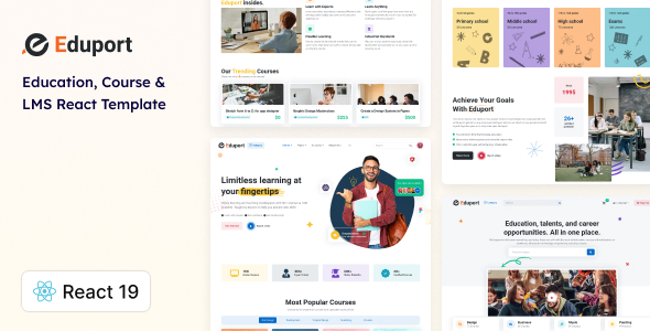 Eduport - React 19 LMS, Education and Course Template
