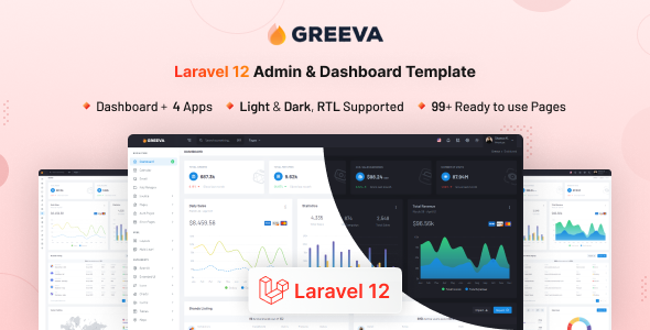 Greeva - Laravel 12 Admin & Dashboard Template product preview